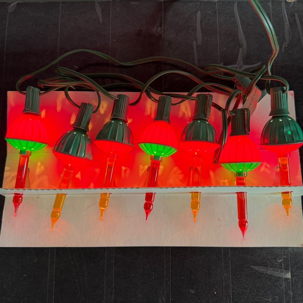 Vintage NOMA Bubble Lites 7 String Light Set W/Clips Tested Works‎